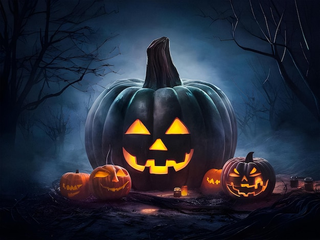 Um fundo assustador com tema de Halloween