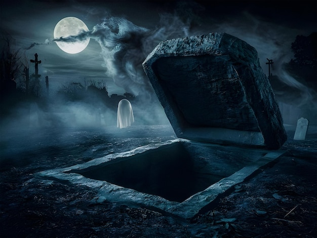 Um fundo assustador com tema de Halloween