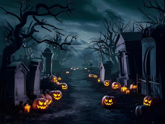 Um fundo assustador com tema de Halloween