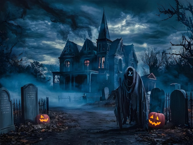 Um fundo assustador com tema de Halloween