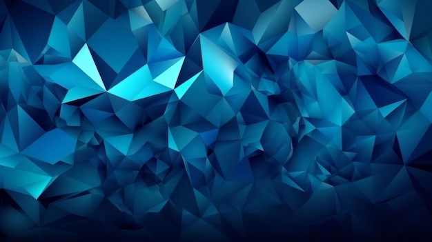 Um fundo azul abstrato com formas triangulares Generative ai