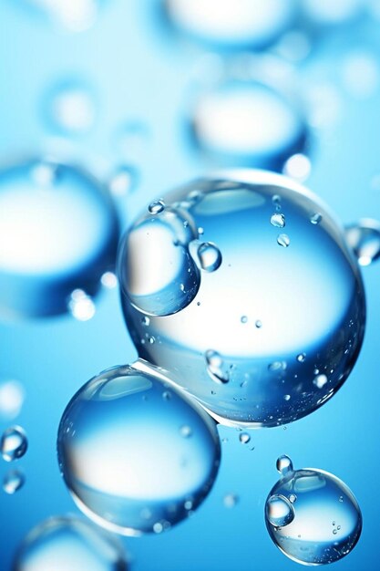 um fundo azul com bolhas que é claro e tem bolhas nele