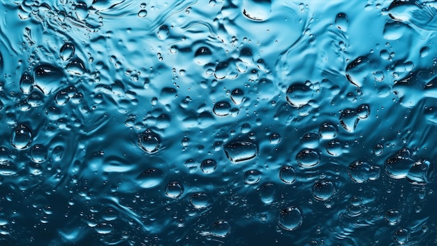 Um fundo azul com gotas de água nele