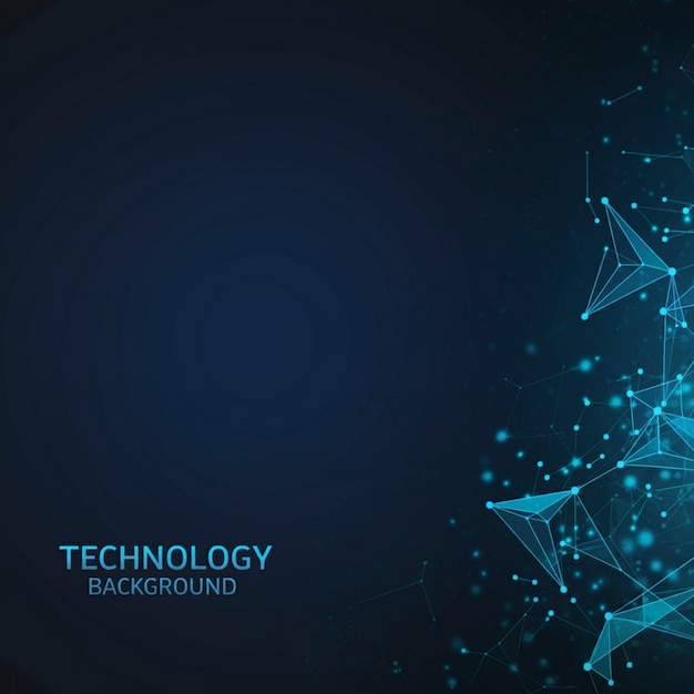 um fundo azul com um gráfico de tecnologia com um fundo azul