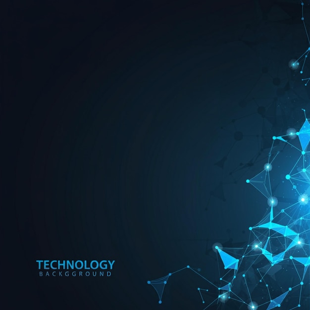 um fundo azul com um gráfico de uma tecnologia