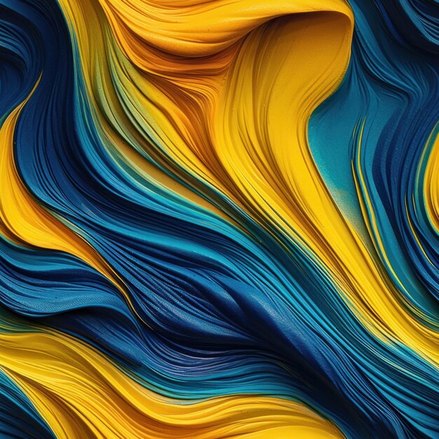 Um fundo azul e amarelo com um padrão de ondas amarelas e azuis.