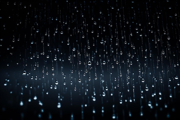 Um fundo azul escuro com gotas de chuva sobre ele