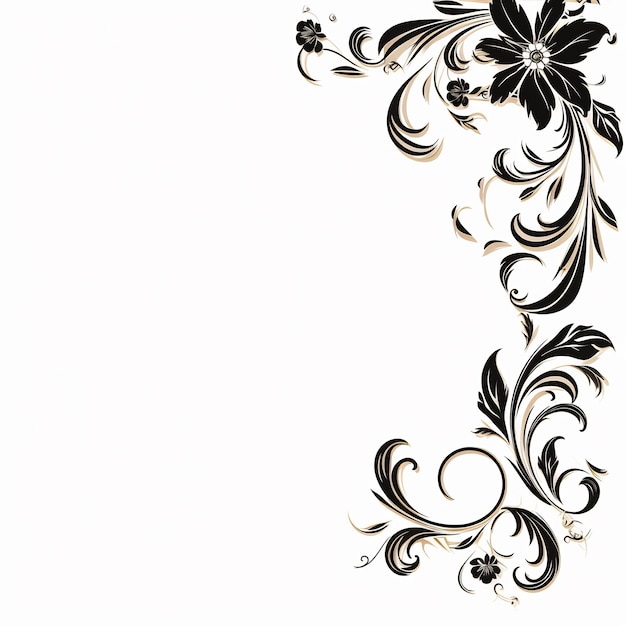 Um fundo branco com um desenho floral