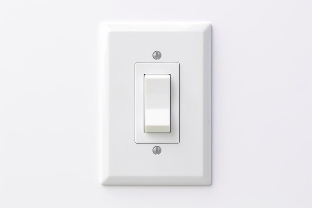 Um fundo branco com um interruptor de luz preto