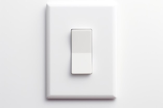 Foto um fundo branco com um interruptor de luz preto