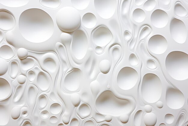 um fundo branco mostrando muitas formas arredondadas no estilo de textura de impasto pesado
