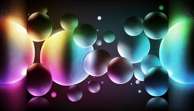Um fundo colorido com bolhas coloridas
