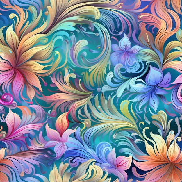 Um fundo colorido com flores e a palavra hibisco.