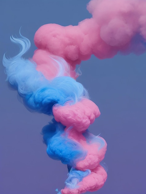Um fundo colorido com fumaça azul e rosa