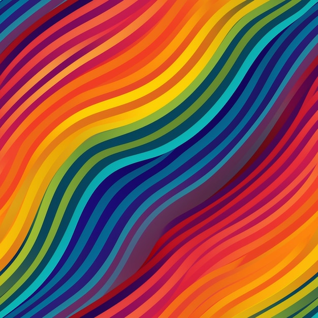 Um fundo colorido com linhas onduladas e um fundo arco-íris generativo ai