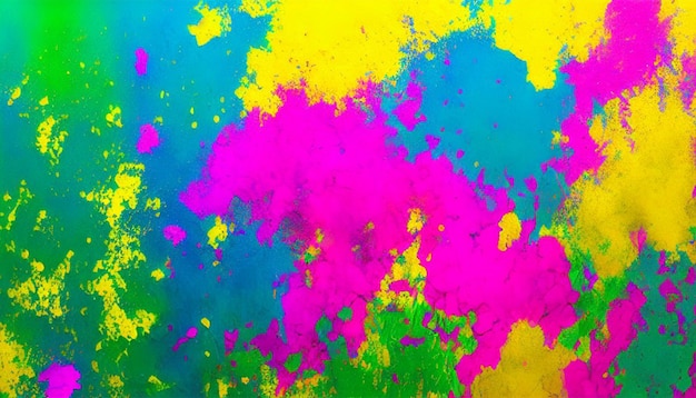 Foto um fundo colorido com respingos de tinta colorida