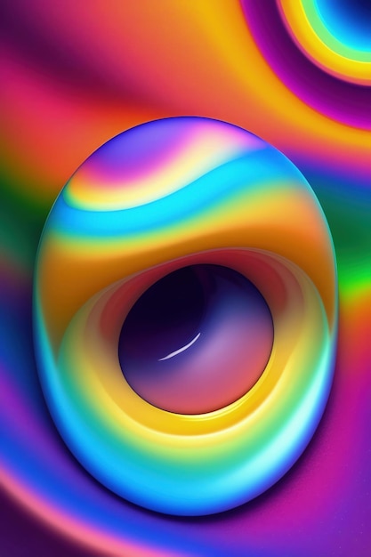 Um fundo colorido com um buraco no meio que é cercado por um arco-íris.