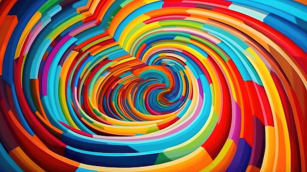 Um fundo colorido com um desenho em espiral no meio.