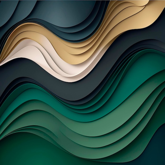 Um fundo colorido com um padrão de onda azul e verde.
