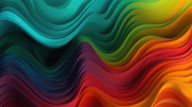 Um fundo colorido com um padrão ondulado generativo ai