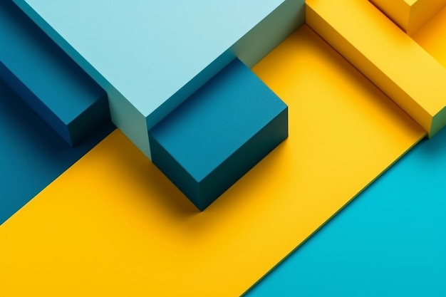 Um fundo colorido com um quadrado azul e um quadrado.