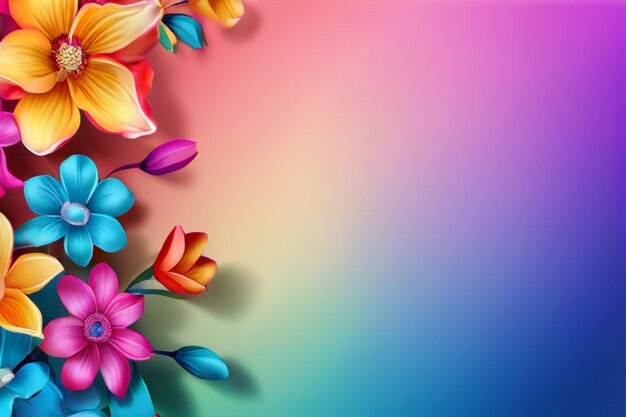 um fundo colorido com uma flor colorida arco-íris