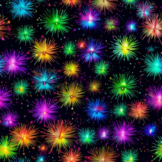 um fundo colorido de fogos de artifício com muitas cores diferentes generativas ai