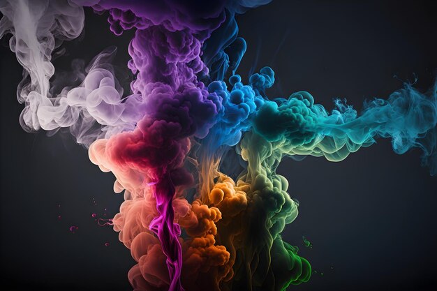 Um fundo colorido de fumaça com um fundo preto