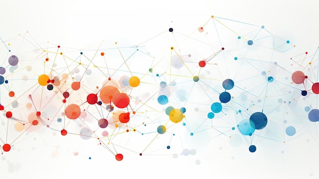 um fundo colorido em rede mostrando pontos conectados