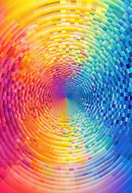 um fundo de anel de arco-íris abstrato no estilo de formas arredondadas