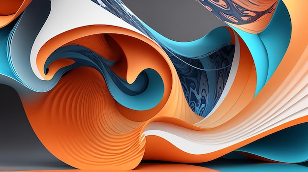 Um fundo de banner de fluxo abstrato 3D com onda