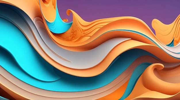 Um fundo de banner de fluxo abstrato 3D com onda