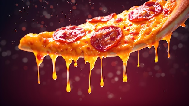 Um fundo de fatias de pizza delicioso para publicidade de alimentos