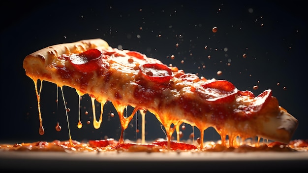 Um fundo de fatias de pizza delicioso para publicidade de alimentos