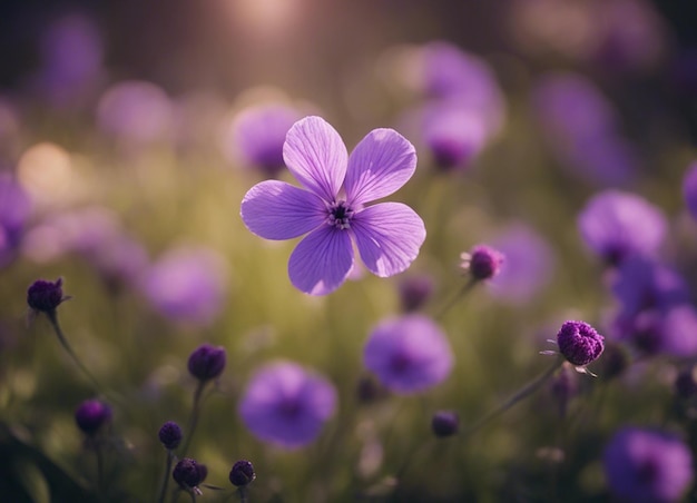 Um fundo de flores roxas