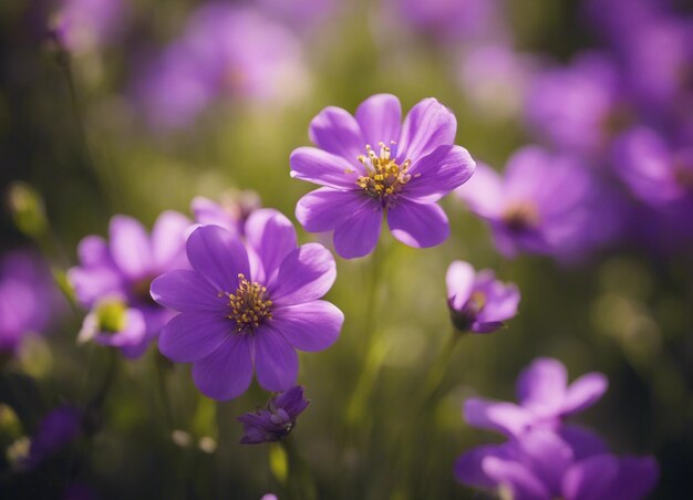 Um fundo de flores roxas