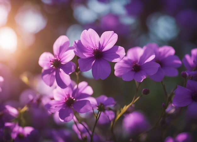 Um fundo de flores roxas