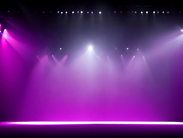 Um fundo de luz de palco de dança moderna com os holofotes da boate