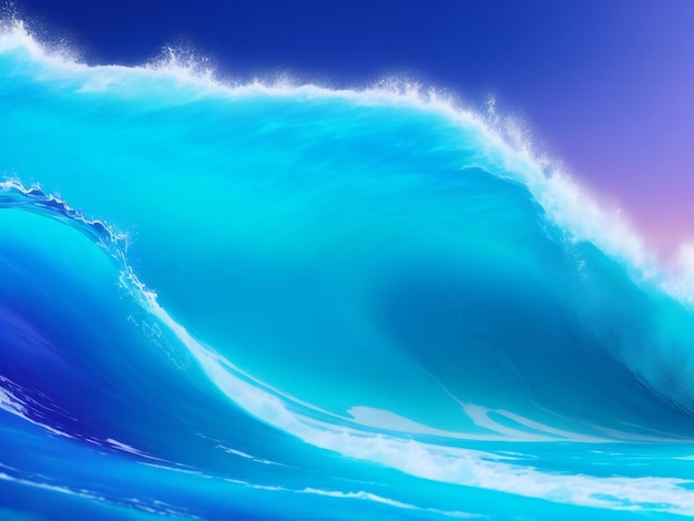 Um fundo de onda colorido com um fundo azul ai gerado