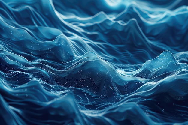 Um fundo de ondas abstratas azuis