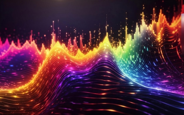Foto um fundo de ondas digitais coloridas ilustração de ia generativa