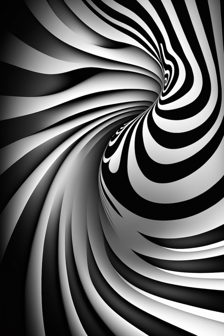 Foto um fundo de redemoinho preto e branco com um ai gerador de redemoinhamento preto e branco