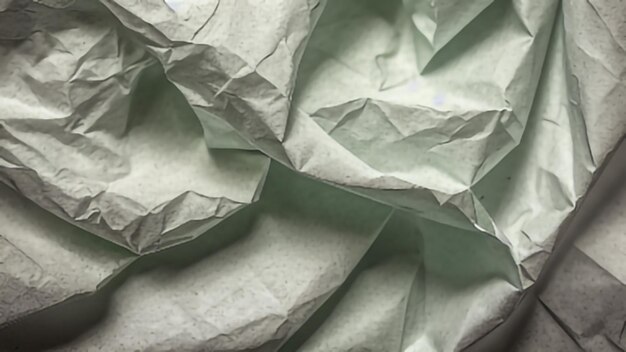 Um fundo de textura de papel enrugado e dobrado verde