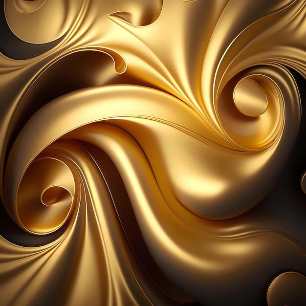Um fundo dourado e preto com um padrão espiralado.
