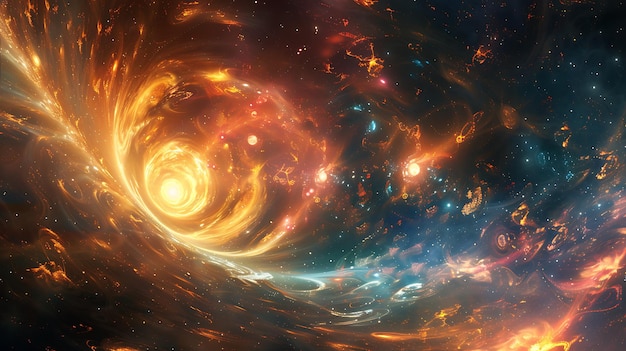 Um fundo espacial incrível com estrelas brilhantes e nebulosas