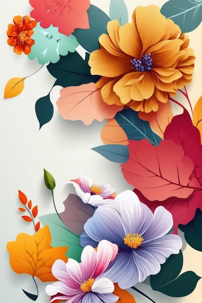 Um fundo floral colorido com um fundo floral.