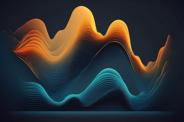 Um fundo laranja e azul com um fundo azul com um fundo azul e as palavras "onda".