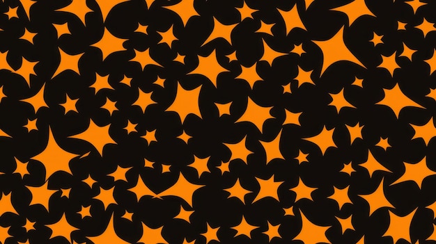 um fundo laranja e preto com estrelas