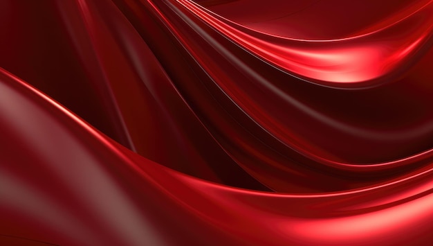 Um fundo ondulado vermelho brilhante e fluido