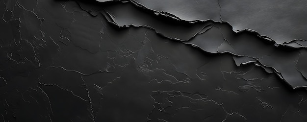 Foto um fundo preto com uma superfície de textura áspera e um fundo escuro